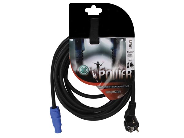 Power cord -  Schuko 230V M &gt; Powercon - rubber cable - 5M