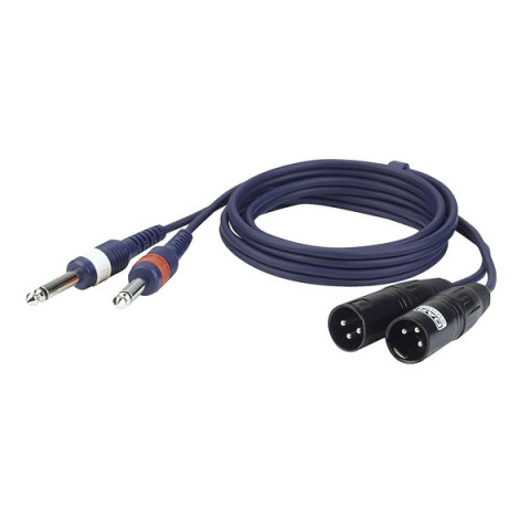 DAP Audio - 2x Jack Mono 6,3 > 2x XLR/M 3 p. - Cable 3 m