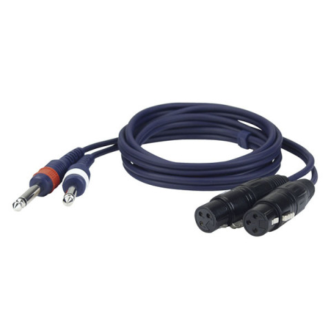 DAP Audio - 2x Jack Mono 6,3 > 2x XLR/F 3 p. - Cable 3 m