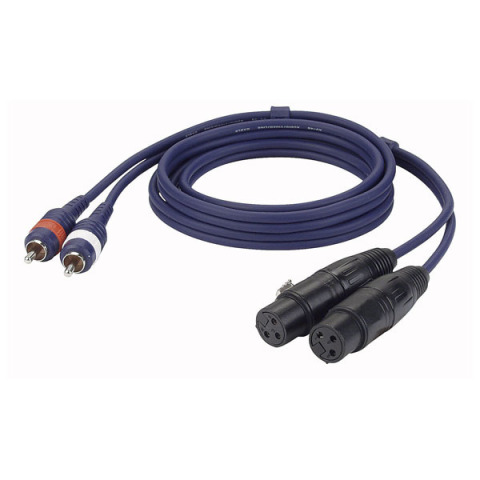 DAP Audio - 2 RCA Male L/R > 2 XLR/F 3 p. - Cable 3 m