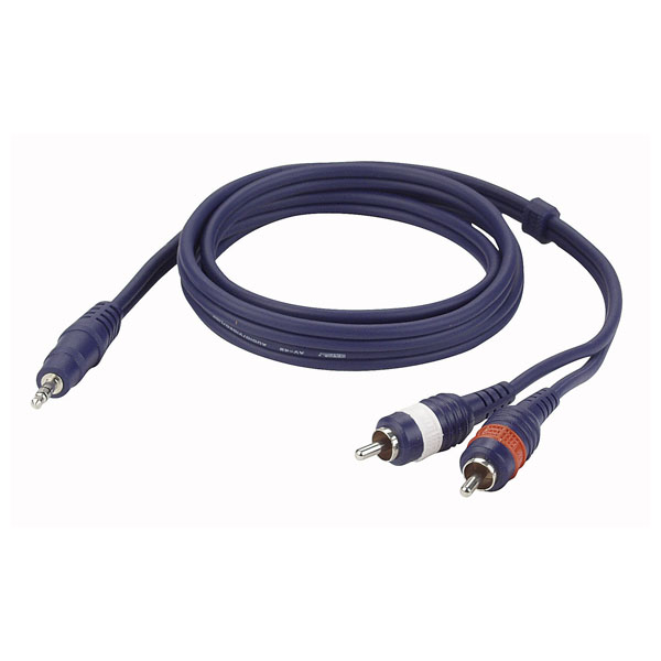 DAP Audio - Stereo mini Jack 3,5mm > 2 RCA Male L/R - Câble 1,5 m