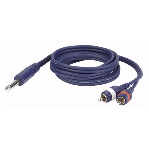 DAP Audio - Stereo Jack 6,3mm > 2 RCA Male L/R - Cable 3 m