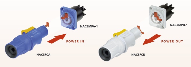 Neutrik - Powercon cable - NAC-3-FCB - Power out