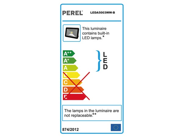 Perel - Projecteur LED Design - 30W COB - Blanc chaud