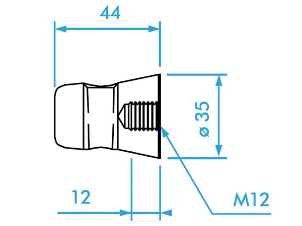 Prolyte - Halve koppeling met M12-schroefdraad
