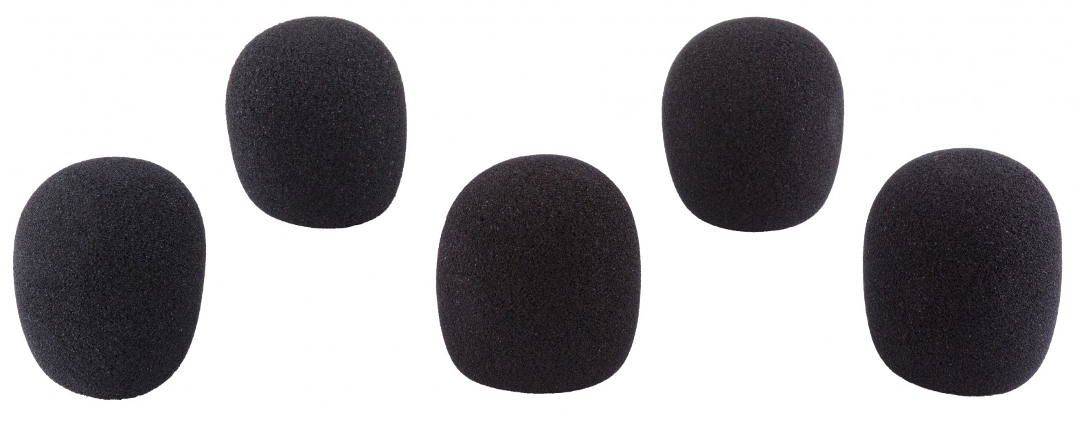 Set of 5 microphone windscreen - black