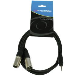 Accu-Cable - Stereo mini Jack 3,5mm > 2 XLR Male L/R - Cable 1,5 m