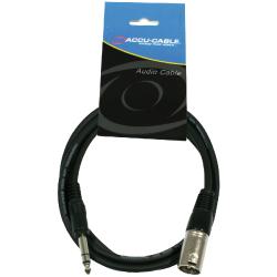 Accu-Cable - Jack 6,3mm Stéréo > XLR Male - Câble 3 m