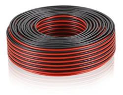 Câble haut-parleur sur bobine - 2x1,5mm² - 100 m - Noir/Rouge