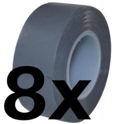 8x Tape PVC - 19mm x 20m - Grijs