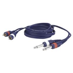 DAP Audio - 2 RCA Male L/R > 2 Jack mono 6,3mm L/R - cable 1,5 m