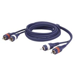 HQ - 2 RCA Male L/R > 2 RCA Male L/R - Cable 3 m