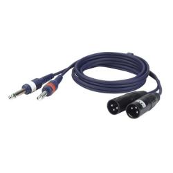 DAP Audio - 2x Jack Mono 6,3 > 2x XLR/M 3 p. - Kabel 1,5 m