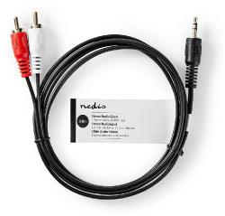 Nedis - Stereo mini Jack 3,5mm > 2 RCA Male L/R - Câble 3 m