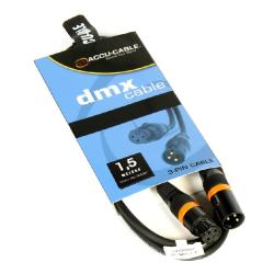 Accu-Cable - Câble DMX - XLR 3pin mâle - XLR 3 pin femelle - 1,5 m