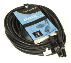 Accu-Cable - Câble DMX - XLR 3pin mâle - XLR 3 pin femelle - 15 m