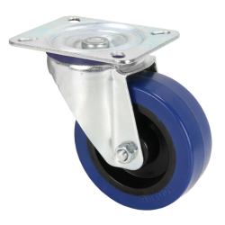 Adam Hall - Swivel castor without brake and blue wheel - 100mm