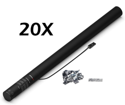 Magic FX - EC04SLM - 20x Canon à confettis - 80cm - Argenté métallique