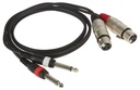 Adam Hall - 3STAR TFP 0100 > 2x jack 6,3mm mono/TS mâle > 2x XLR femelle 3 pins - câble 1m