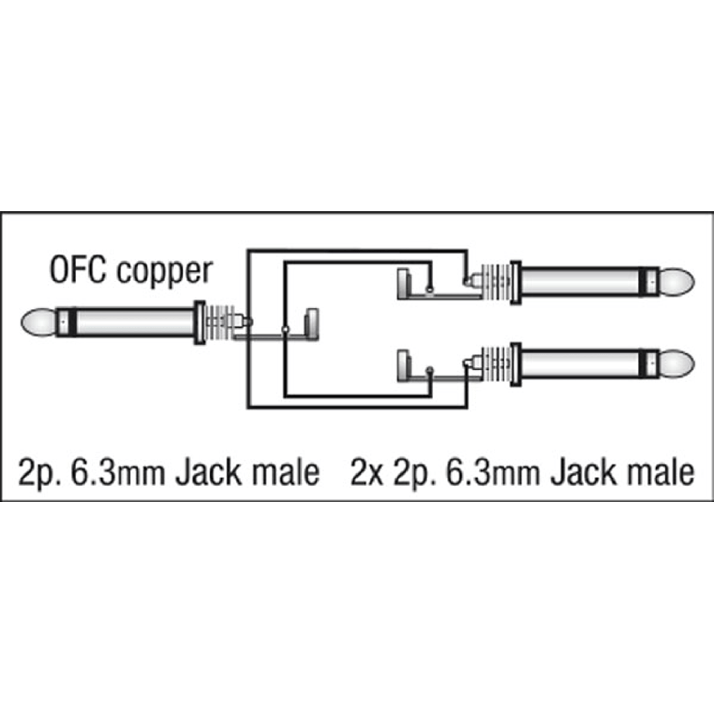 DAP Audio - Jack Mono 6,3mm > 2x Jack Mono 6,3mm - Câble 3 m