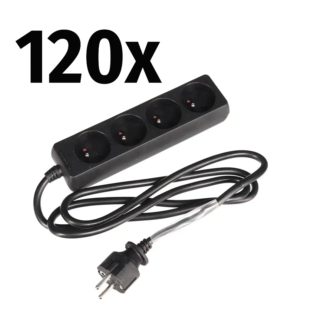120x HQ Power - Multiprises 4 prises avec gaine thermorétractile - 1,5m - 3G1,5