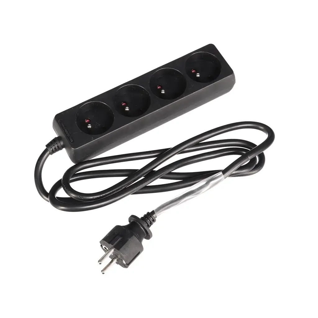 HQ Power - Multiprises 4 prises avec gaine thermorétractile - 1,5m - 3G1,5