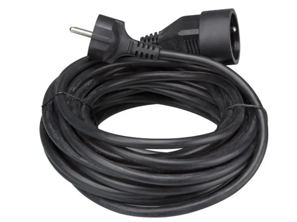 Perel - Rallonge - 3G1,5mm² - Schuko M/F - Noir - 10m