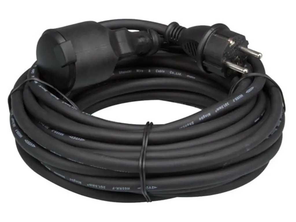 Perel - Rallonge - 3G1,5mm² - Schuko M/F - Noir - 10m