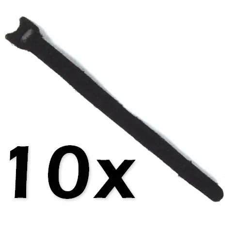 Collier de serrage à fermeture auto-agripante - 12,5mm x 205mm - 10pcs
