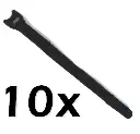 Collier de serrage à fermeture auto-agripante - 12,5mm x 205mm - 10pcs