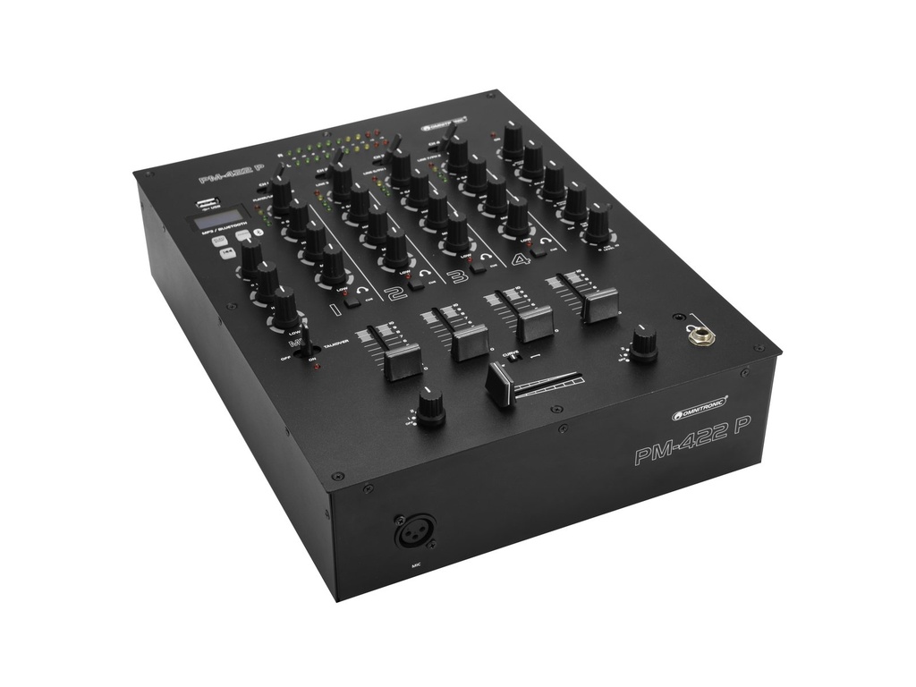 Omnitronic - PM-422P 4-channel DJ Mixer with Bluetooth & USB Player