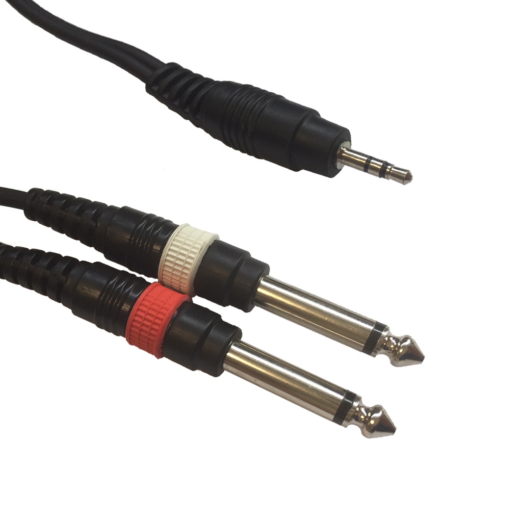 Accu Cable - AC-J3S-2J6M/1,5 Jack 3,5 Stereo/2x 6,3 J