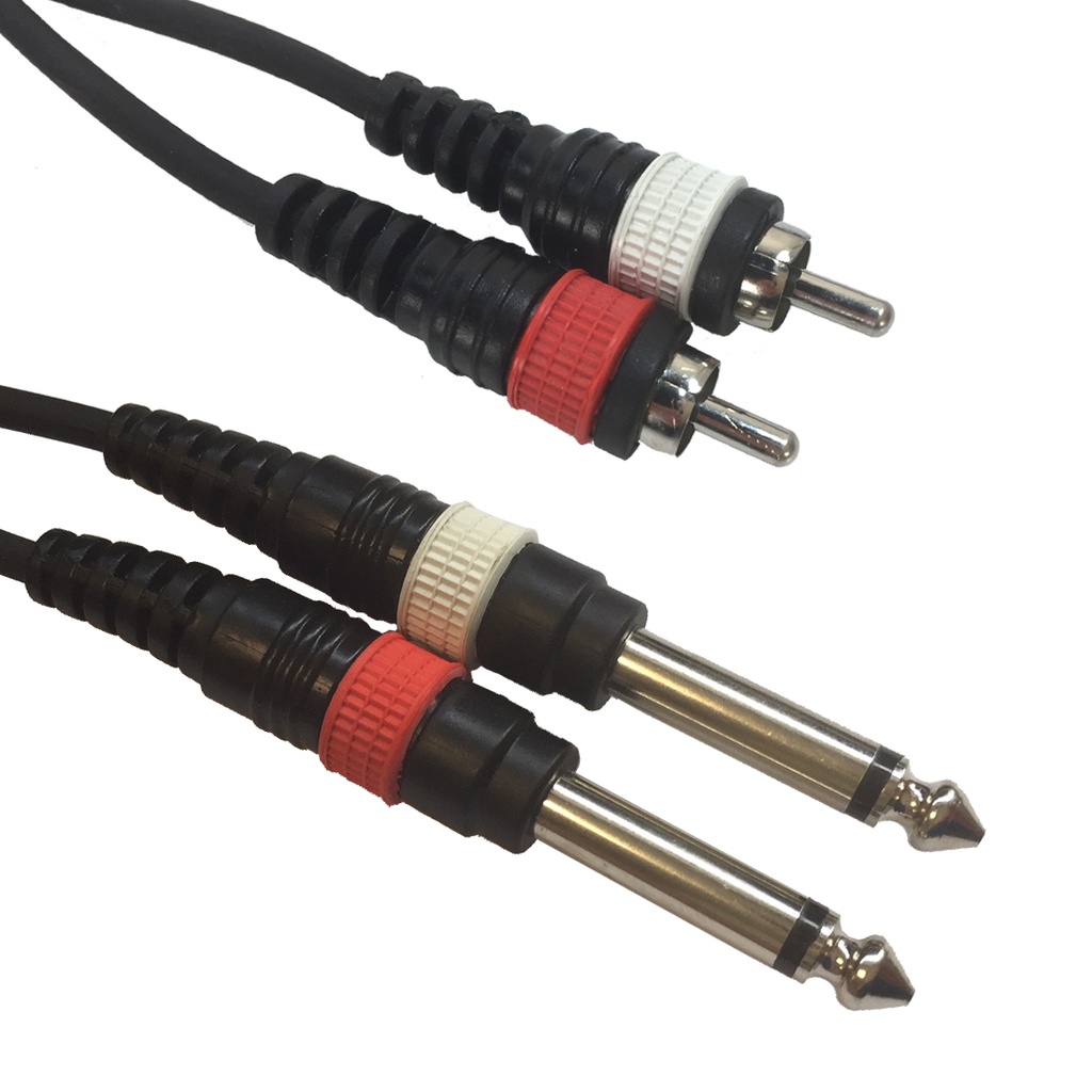 Accu Cable - AC-2R-2J6M/3 2x RCA m to 2x 6,3 jack mon
