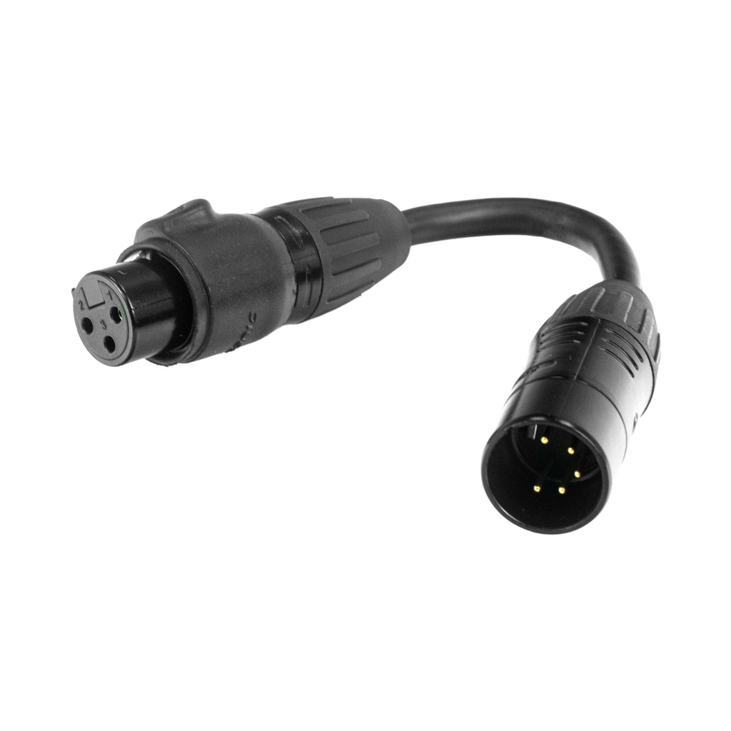 Accu Cable - DMX 5-pin M to 3-pin FM IP65