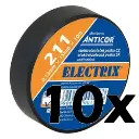 Anticor - Electrix 211 - Tape PVC - 19mm x 20m - Noir - 10 pièces