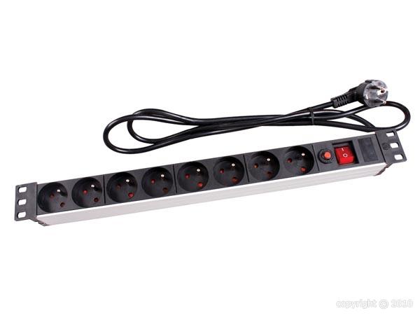 Perel - Bloc multiprises rackable 19"/1U