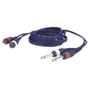DAP Audio - 2 RCA Male L/R > 2 Jack mono 6,3mm L/R - câble 3 m