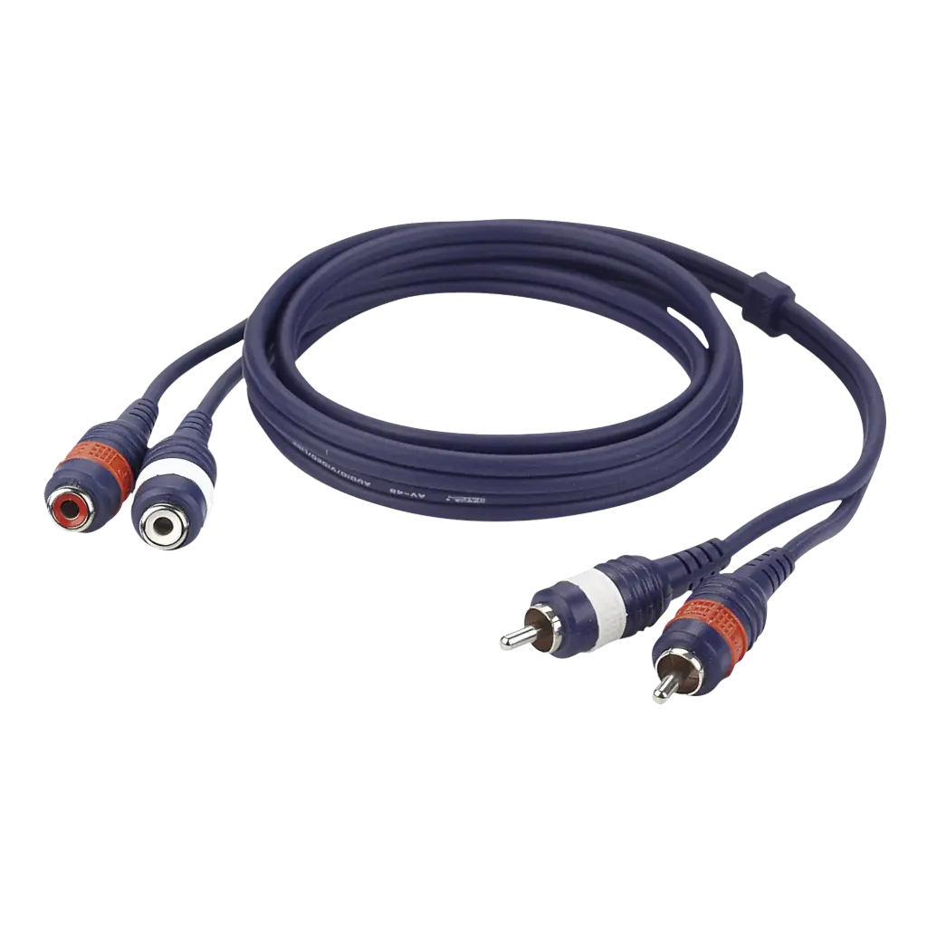 DAP Audio - 2 RCA Male L/R > 2 RCA Femelle L/R - Câble 1,5 m