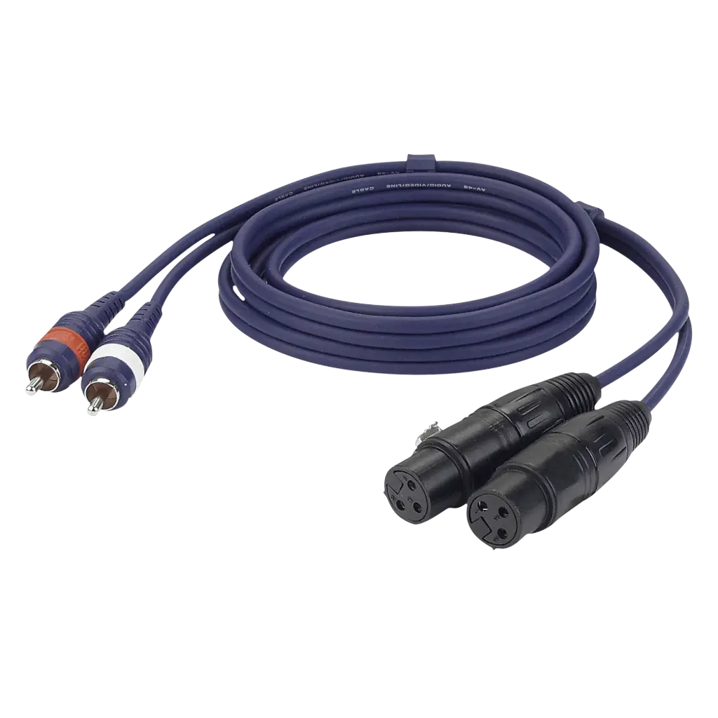 DAP Audio - 2 RCA Male L/R > 2 XLR/F 3 p. - Câble 3 m