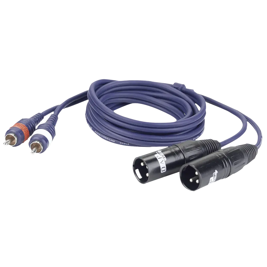 DAP Audio - 2 RCA Male L/R > 2 XLR/M 3p - Câble 3 m