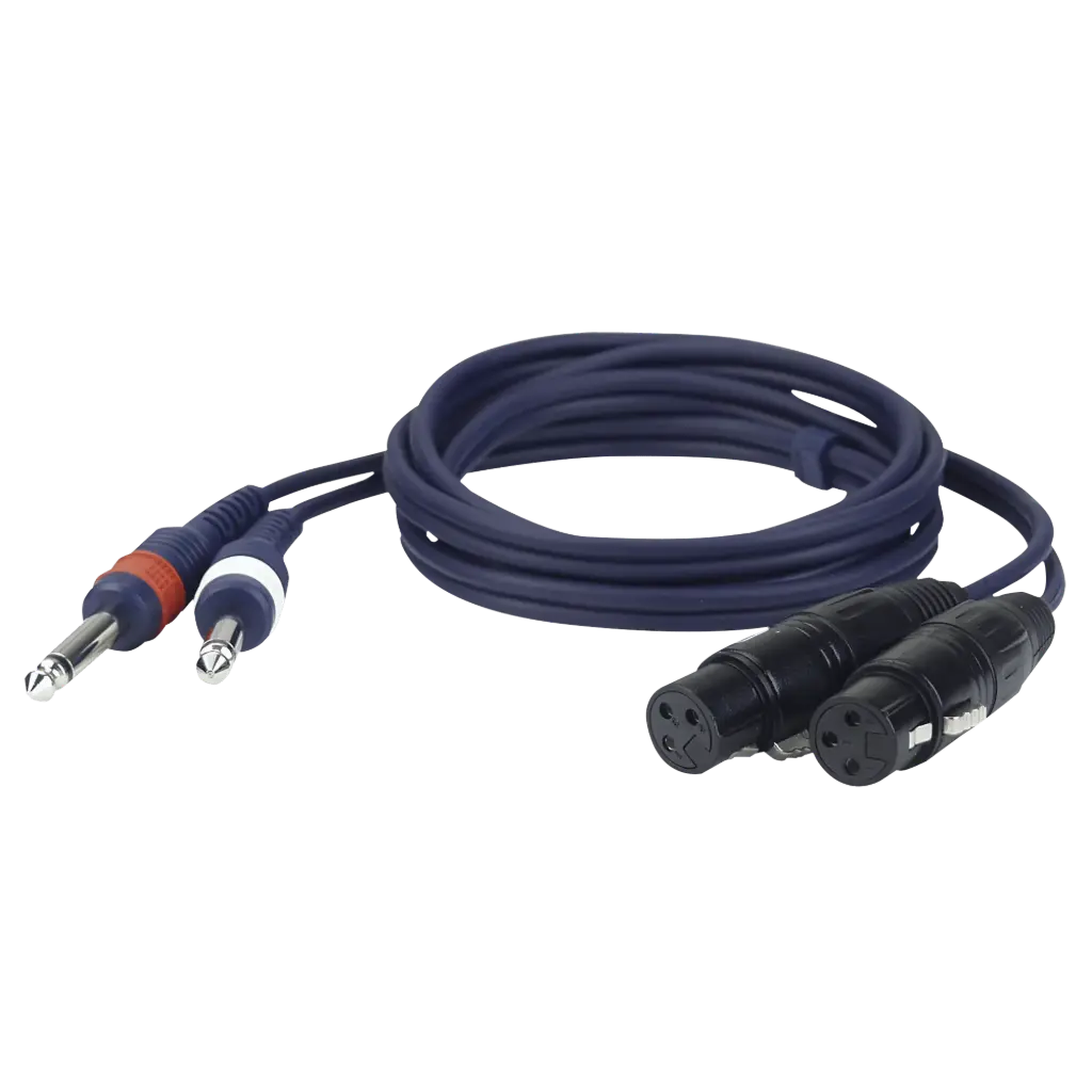 DAP Audio - 2x Jack Mono 6,3 > 2x XLR/F 3 p. - Câble 3 m