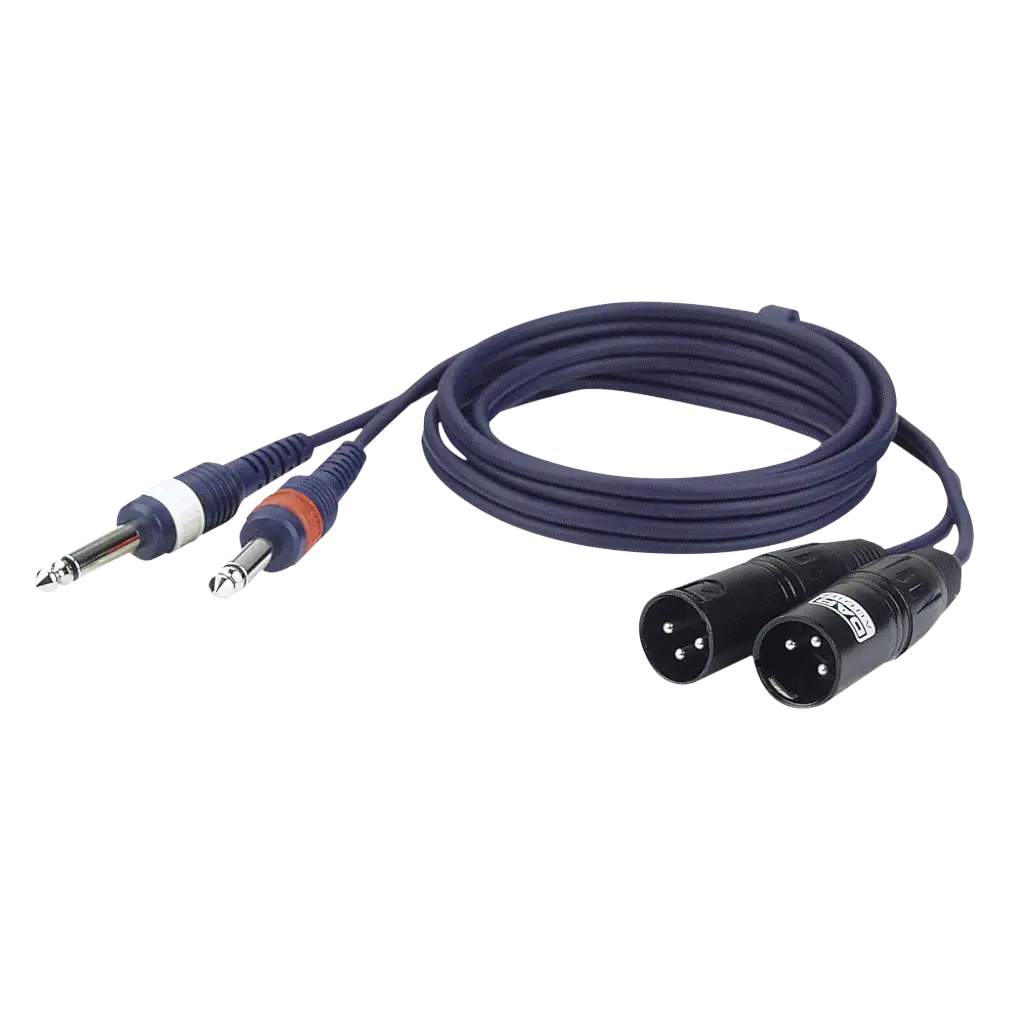 DAP Audio - 2x Jack Mono 6,3 > 2x XLR/M 3 p. - Câble 3 m