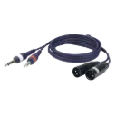 DAP Audio - 2x Jack Mono 6,3 > 2x XLR/M 3 p. - Câble 3 m