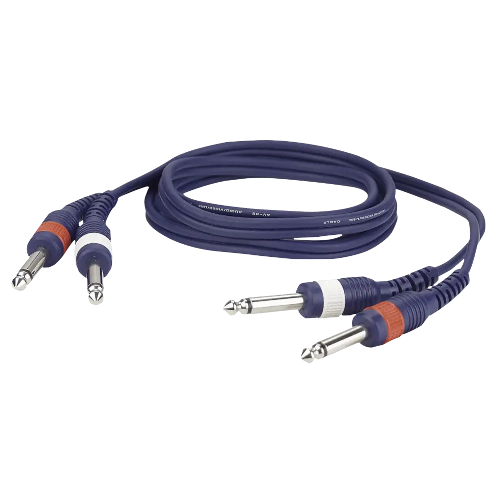 DAP Audio - 2x Jack Mono 6,3mm L/R > 2x Jack mono 6,3mm L/R - Câble 3 m