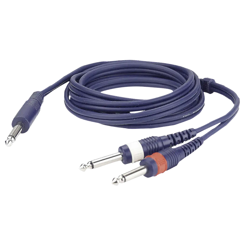DAP Audio - Jack Mono 6,3mm > 2x Jack Mono 6,3mm - Câble 3 m