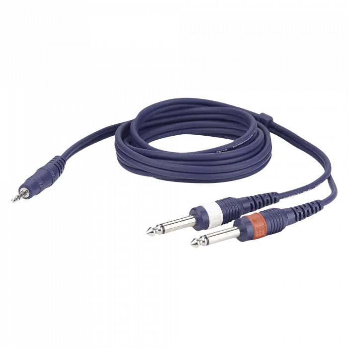 DAP Audio - Stereo mini Jack 3,5mm > 2x Jack Mono 6,3mm - Câble 1,5 m