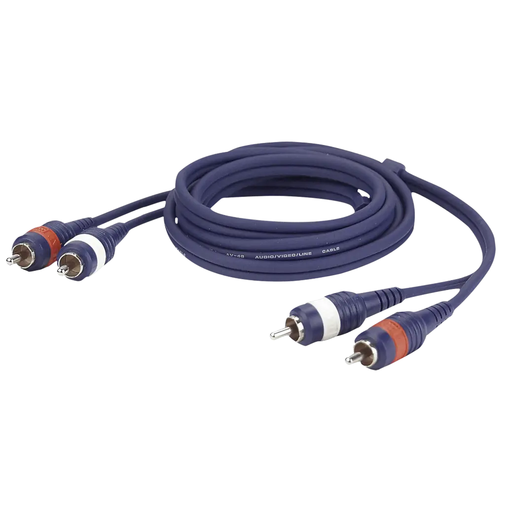 HQ - 2 RCA Male L/R > 2 RCA Male L/R - Câble 3 m