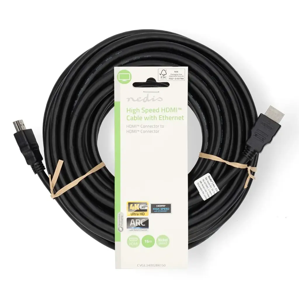 Nedis - Câble HDMI - 4K@30Hz - 15m