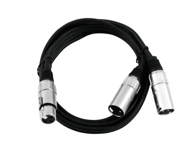 Omnitronic - 1x XLR F 3p > 2x XLR M 3p - 50cm