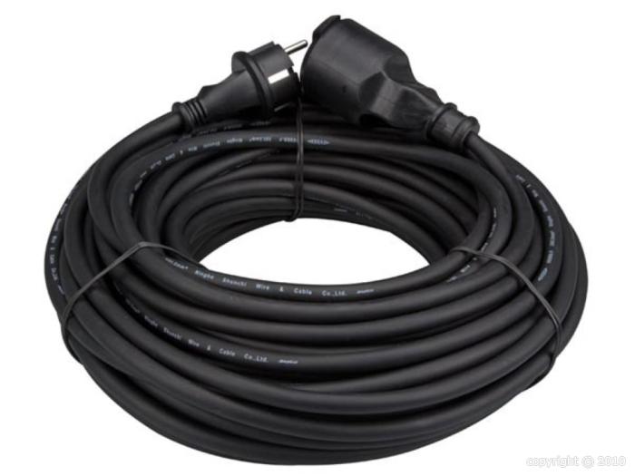 Perel - Rallonge - 3G1,5mm² - Schuko M/F - Noir - 25m